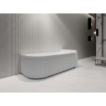 Roma fluted Left Corner Matte white bathtub 1500 Roma fluted Left Corner Matte white bathtub 1500
